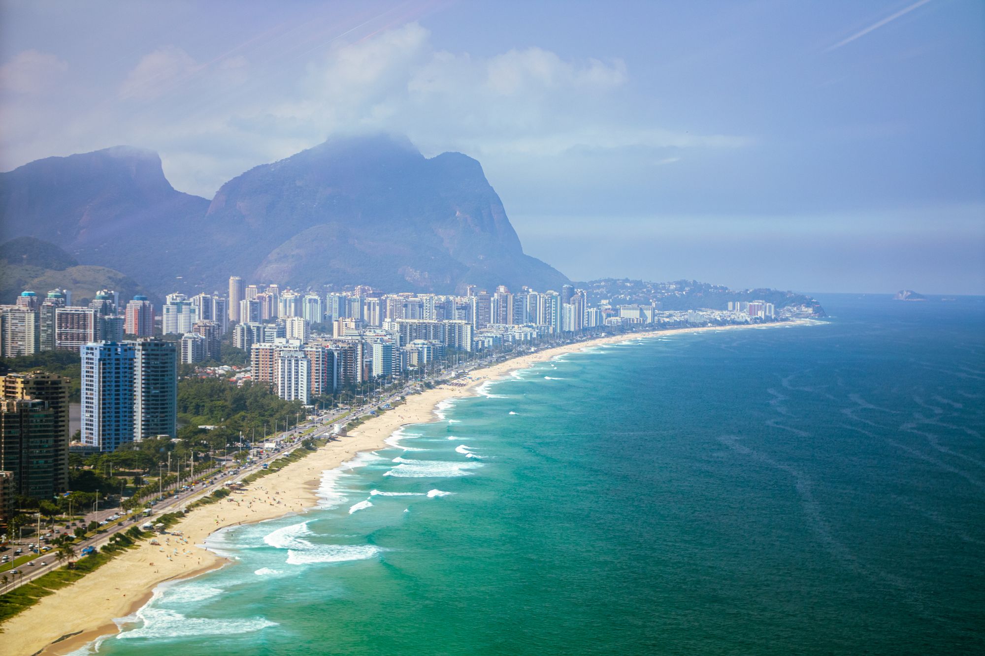 Vista aérea da Praia da Barra da Tijuca, Rio de Janeiro